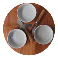 Petisqueira 25cm Redonda 3 Cumbucas e Espátulas